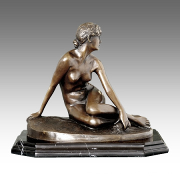 Nude Figure Statue Girl Missing Bronze Sculpture TPE-419